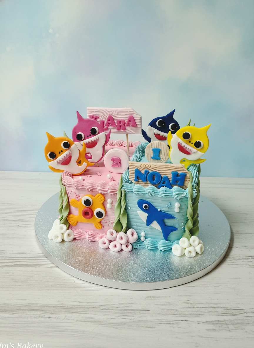 Baby Shark Duo Cake