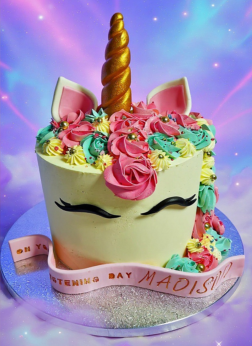 Unicorn Christening Cake