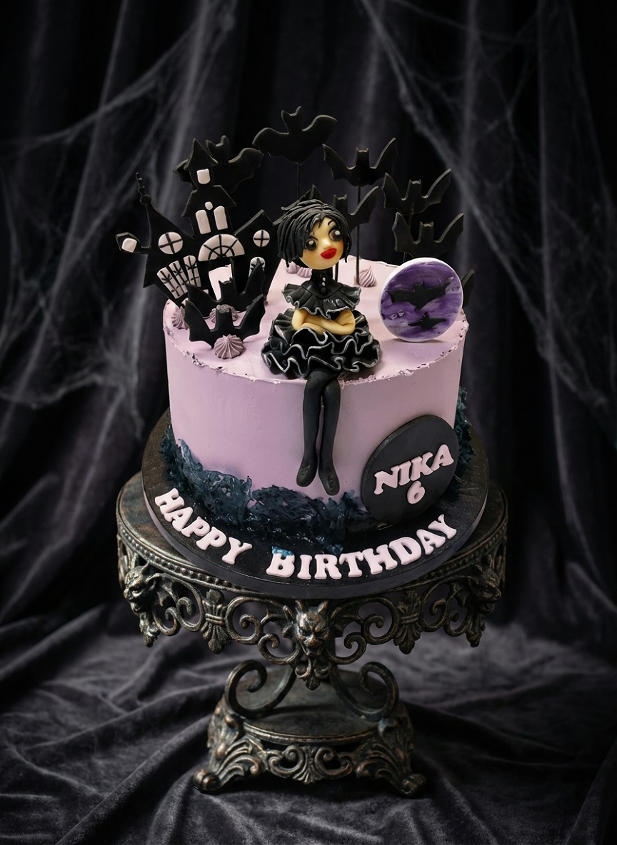 Wednesday Addams Birthday Cake