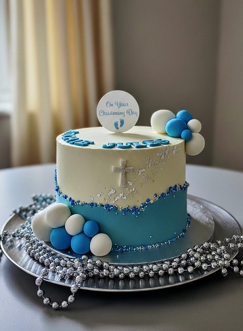 Christening Cake for a Baby Boy