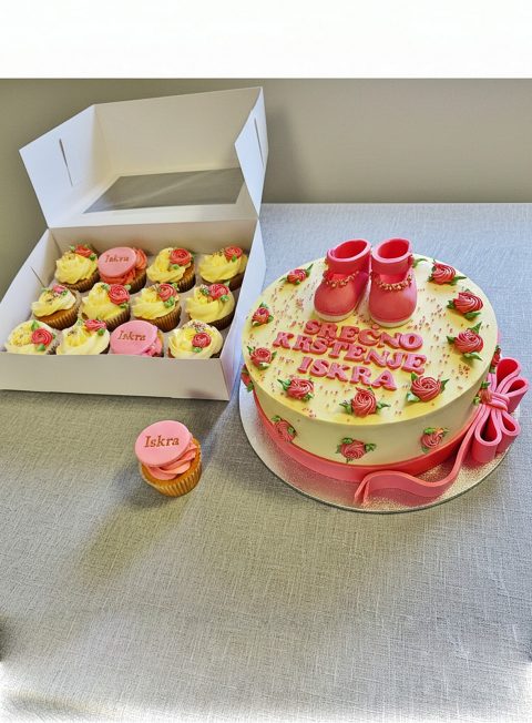 Christening Celebration Cake & Cupcake Set