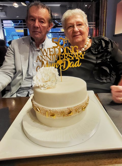 Golden Anniversary Celebration Cake