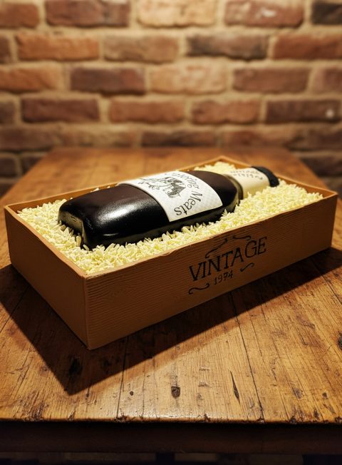 Vintage Wine Crate Celebration Cake